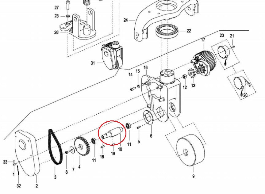 Shaft Small Drive Wheel Before October 2018