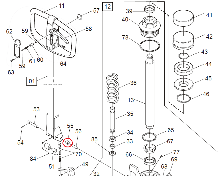 BT Toyota LHM200ST Stainless Steel Bush 182769